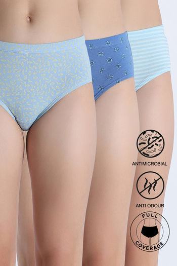 Buy Zivame Regular Rise Full Coverage Hipster Panty (Pack of 3) - Multicolor